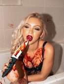 Jordyn Jones Booty in a Bathtub Photoshoot