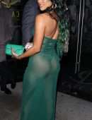 Karrueche Tran See-Through Booty in a Tiny Thong Dress Out in Los Angeles
