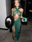 Karrueche Tran See-Through Booty in a Tiny Thong Dress Out in Los Angeles