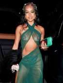 Karrueche Tran See-Through Booty in a Tiny Thong Dress Out in Los Angeles