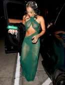 Karrueche Tran See-Through Booty in a Tiny Thong Dress Out in Los Angeles