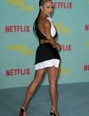 Karrueche Tran Upskirt at the Premiere of “The Harder They Fall” in Los Angeles