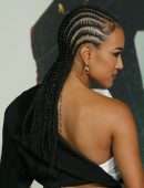 Karrueche Tran Upskirt at the Premiere of “The Harder They Fall” in Los Angeles
