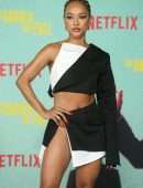 Karrueche Tran Upskirt at the Premiere of “The Harder They Fall” in Los Angeles