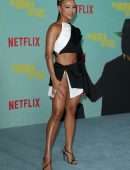 Karrueche Tran Upskirt at the Premiere of “The Harder They Fall” in Los Angeles