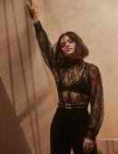 Lucy Hale in a Black Lingerie for for Hunkemoller Campaign