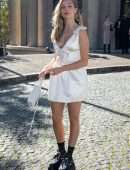 Maddie Ziegler Leggy and Cleavage at Miu Miu Fashion Show in Paris
