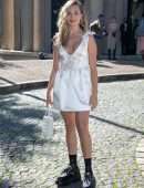 Maddie Ziegler Leggy and Cleavage at Miu Miu Fashion Show in Paris