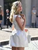 Maddie Ziegler Leggy and Cleavage at Miu Miu Fashion Show in Paris