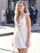 Maddie Ziegler Leggy and Cleavage at Miu Miu Fashion Show in Paris