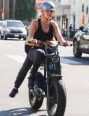 Malin Akerman Enjoying an Electric Bike Ride with her Son in Los Feliz