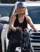 Malin Akerman Enjoying an Electric Bike Ride with her Son in Los Feliz