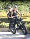 Malin Akerman Enjoying an Electric Bike Ride with her Son in Los Feliz