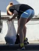 Suki Waterhouse Booty in Innerwear, Cleans her Car Out in Los Angeles