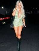 Tana Mongeau Leggy and Cleavage, Kissing Out in Los Angeles