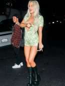 Tana Mongeau Leggy and Cleavage, Kissing Out in Los Angeles