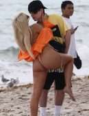 Tana Mongeau Booty in a Bikini with Friends on Beach in Miami