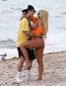 Tana Mongeau Booty in a Bikini with Friends on Beach in Miami