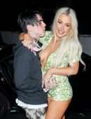 Tana Mongeau Leggy and Cleavage, Kissing Out in Los Angeles