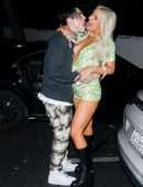 Tana Mongeau Leggy and Cleavage, Kissing Out in Los Angeles