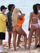 Tana Mongeau Booty in a Bikini with Friends on Beach in Miami