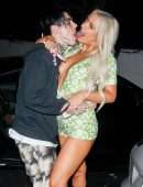 Tana Mongeau Leggy and Cleavage, Kissing Out in Los Angeles