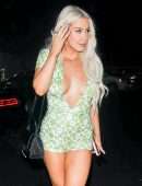 Tana Mongeau Leggy and Cleavage, Kissing Out in Los Angeles