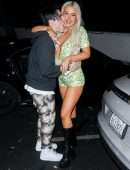 Tana Mongeau Leggy and Cleavage, Kissing Out in Los Angeles