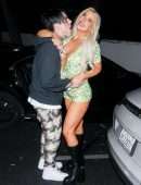 Tana Mongeau Leggy and Cleavage, Kissing Out in Los Angeles