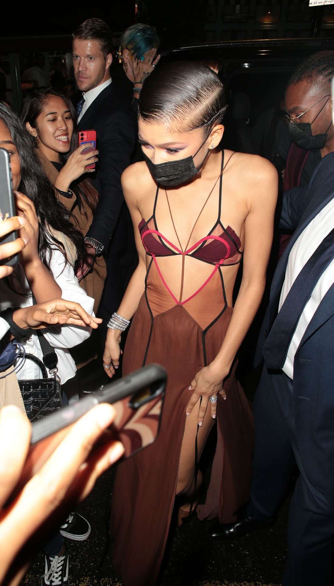 Zendaya Coleman Leggy in a Skimpy Dress at Soho House in London