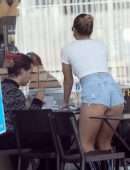 Addison Rae Booty in Denim Shorts at Joan’s On Third in West Hollywood