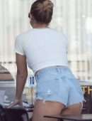 Addison Rae Booty in Denim Shorts at Joan’s On Third in West Hollywood
