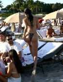 Bella Hadid in a Tiny Thong Bikini at a Beach in Miami Beach
