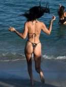 Bella Hadid in a Tiny Thong Bikini at a Beach in Miami Beach