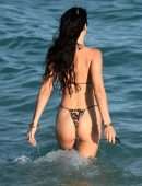 Bella Hadid in a Tiny Thong Bikini at a Beach in Miami Beach