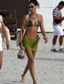 Bella Hadid Booty in a Thong BIkini on the Beach in Miami