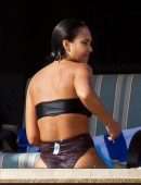 Jessica Alba Booty Thong Bikini at a Pool in Cabo San Lucas