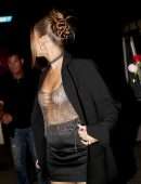 Josie Canseco Pokies in See-Through Top at Delilah in West Hollywood