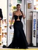 Kim Kardashian Cleavage in a Black Dress at Paris Hilton’s Wedding in Los Angeles