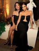 Kim Kardashian Cleavage in a Black Dress at Paris Hilton’s Wedding in Los Angeles
