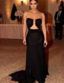 Kim Kardashian Cleavage in a Black Dress at Paris Hilton’s Wedding in Los Angeles