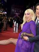 Lady Gaga Leggy and Upskirt at “House of Gucci” Premiere in London