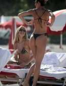 Candice Swanepoel Booty in a Little Black Bikini at the Beach in Miami