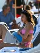 Chantel Jeffries Booty in a Pink Thong Bikini at the Beach in Miami Beach