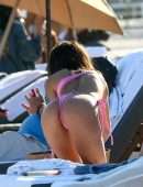 Chantel Jeffries Booty in a Pink Thong Bikini at the Beach in Miami Beach