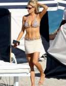Charlotte Mckinney Booty and Cleavage in Bikini at the Beach in Miami