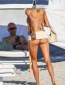Charlotte Mckinney Booty and Cleavage in Bikini at the Beach in Miami