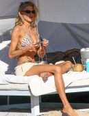 Charlotte Mckinney Booty and Cleavage in Bikini at the Beach in Miami
