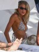 Charlotte Mckinney Booty and Cleavage in Bikini at the Beach in Miami