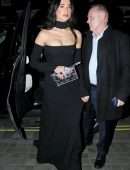 Dua Lipa Cleavage in a Black Dress at Fashion Awards 2021 After Party in London
